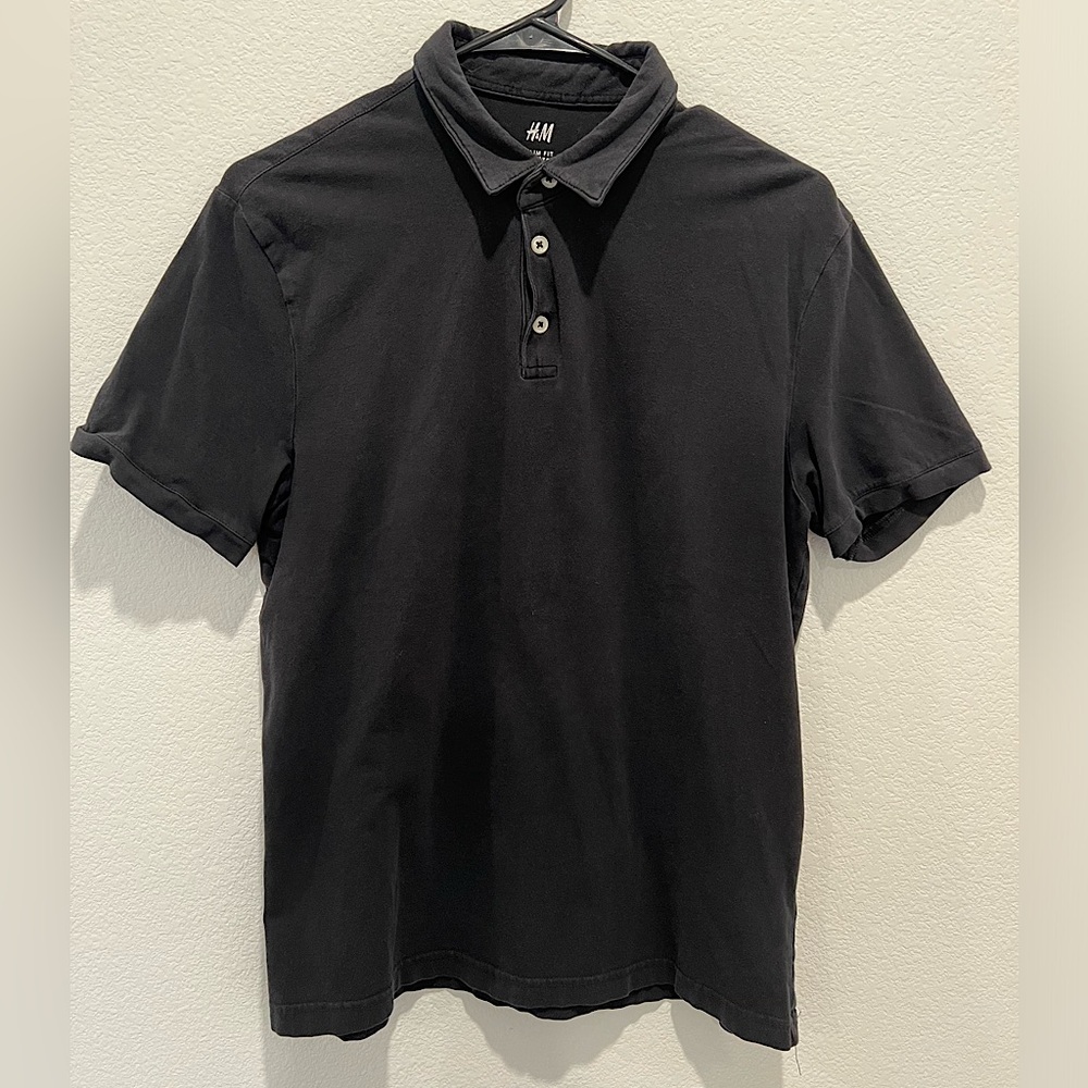 H&M Slim Fit Men’s Size M Black Polo Shirt